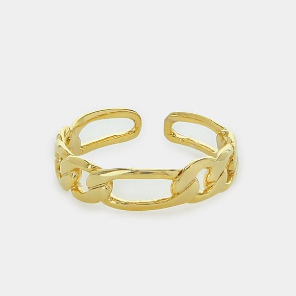 SueSue Jewelry - NEW 18K Gold Figaro Chain Links Adjustable Rings